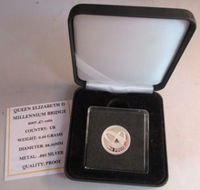 Load image into Gallery viewer, 2007 MILLENNIUM BRIDGE SILVER PROOF £1 ONE POUND COIN WITH BOX &amp; COA
