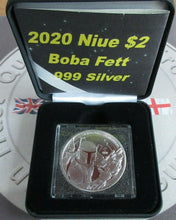 Load image into Gallery viewer, 2020 Star Wars Boba Fett .999 Silver BUnc 1oz Niue $2 Coin Boxed&amp;COA
