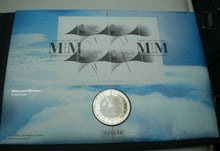 Load image into Gallery viewer, 1999-2000 MILLENNIUM MOMENT COIN COVER  BUNC ANNO DOMINI £5 COIN COVER PNC &amp; COA
