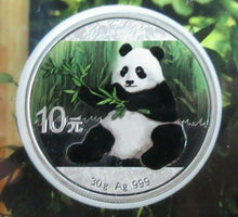 Load image into Gallery viewer, 2017 China Panda Coloured Edition 1oz .999 Silver Proof 10 Yuan with COA
