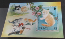 Load image into Gallery viewer, QUEEN ELIZABETH II JERSEY CATS MINISHEET &amp; STAMP HOLDER
