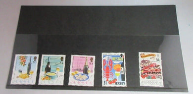 QUEEN ELIZABETH II JERSEY DECIMAL STAMPS VARIOUS MNH IN STAMP HOLDER