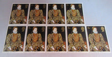 Load image into Gallery viewer, 1968 ELIZABETH I BRITISH PAINTINGS 4d 9 STAMPS MNH WITH CLEAR FRONT STAMP HOLDER
