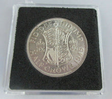 Load image into Gallery viewer, 1945 GEORGE VI BARE HEAD COINAGE HALF 1/2 CROWN UNC IN QUADRANT CAPSULE
