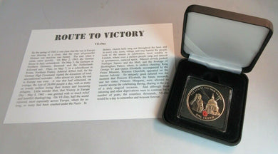 2005 VE-DAY ROUTE TO VICTORY PROOF GIBRALTAR 1 CROWN COIN BOX & COA