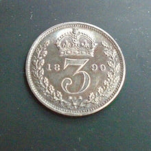 Load image into Gallery viewer, QUEEN VICTORIA 3d THREE PENCE MAUNDY MONEY VARIOUS YEARS IN UNC CONDITION

