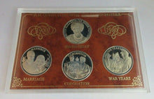 Load image into Gallery viewer, 1900 - 1980 HM QUEEN ELIZABETH THE QUEEN MOTHER SILVER PLATED MEDALLIONS
