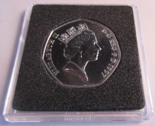 Load image into Gallery viewer, 1997 BRITANNIA QEII BUNC 50P FIFTY PENCE COIN WITH QUAD CAPSULE &amp; COA
