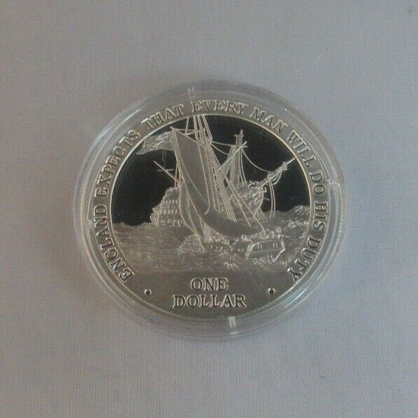 2007 Battle of Trafalgar - Nelson Silver Proof Cook Islands $1 Coins + Caps Cc4