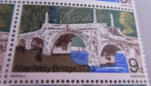 Load image into Gallery viewer, 1968 ABERFELDY BRIDGE 9d 10 X STAMPS MNH IN CLEAR FRONTED STAMP HOLDER
