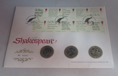 2016 William Shakespeare BUnc 3 x £2 Coin Sealed PNC From Royal Mint