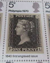 Load image into Gallery viewer, 5d PHILYMPIA 1970 9 STAMPS MNH WITH CLEAR FRONTED STAMP HOLDER
