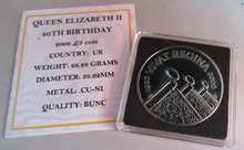 Load image into Gallery viewer, 2006 QUEEN ELIZABETH II 80TH BIRTHDAY BUNC £5 FIVE POUND COIN QUAD CAPSULE &amp; COA
