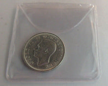 Load image into Gallery viewer, 1946 KING GEORGE VI BARE HEAD .500 SILVER aUNC ONE SHILLING COIN &amp; CLEAR FLIP S1
