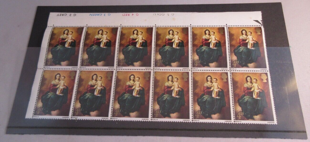 1967 MURILLO HARRISON MADONNA & CHILD 4d 12 X STAMPS MNH & STAMP HOLDER