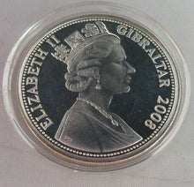 Load image into Gallery viewer, THE ELIZABETHAN ERA SILVER PLATED PROOF GIBRALTAR 2008 ONE CROWN COIN &amp; CAPSULE

