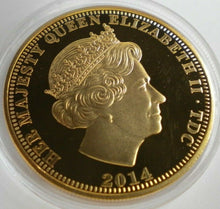 Load image into Gallery viewer, 2014 QUEEN ELIZABETH II VE DAY 1945 GOLD &amp; PLATINUM PLATED CROWN COIN &amp; CAPSULE
