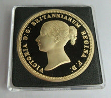 Load image into Gallery viewer, 2001 UNA &amp; THE LION HALLMARKED GOLD PLATED SILVER PROOF RESTRIKE IN QUAD CAPSULE
