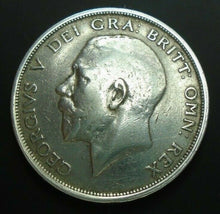 Load image into Gallery viewer, 1915 GEORGE V BARE HEAD FIRST COIN HALF 1/2 CROWN SPINK 4011 CROWNED SHIELD 1
