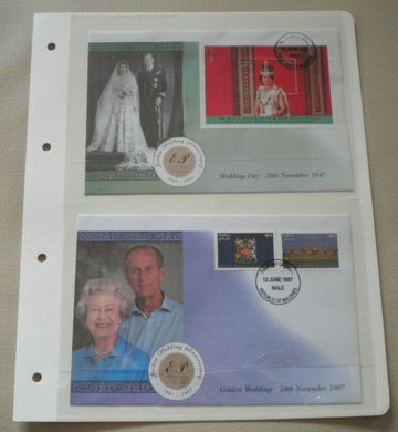 1947-1997 WEDDING DAY & GOLDEN WEDDING QEII & PRINCE PHILIP DOUBLE STAMP COVER