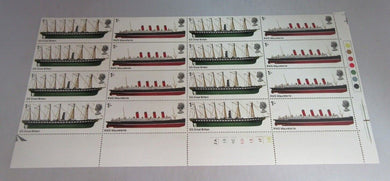 1969 1/- FAMOUS SHIPS SS GREAT BRITAIN & RMS MAURETANIA 16 STAMPS MNH & T/LIGHTS