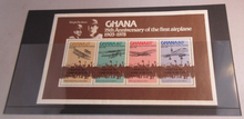 Load image into Gallery viewer, GHANA 75TH ANNIVERSARY OF THE FIRST AIRPLANE 1903-1978 4 X STAMPS MINI SHEET MNH
