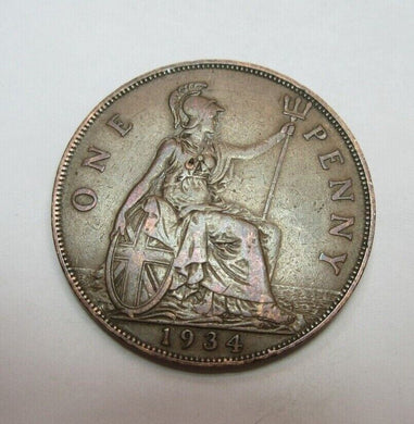 1934 KING GEORGE V BRONZE PENNY SPINK REF 4055 DARKEND BY THE MINT CA7