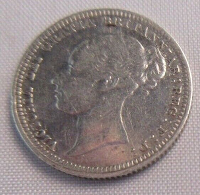 1880 QUEEN VICTORIA YOUNG BUN HEAD 6d SIXPENCE aUNC IN PROTECTIVE CLEAR FLIP