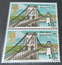 Load image into Gallery viewer, 1968 PORT MENAI BRIDGE 1s 6d 7 X STAMPS MNH IN CLEAR FRONTED STAMP HOLDER
