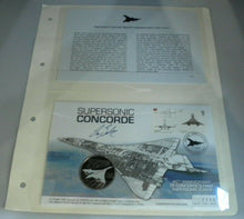Load image into Gallery viewer, SUPERSONIC CONCORDE SIGNED £5 COIN COVER PNC &amp; 2 FLOWN CONCORDE POSTCARDS
