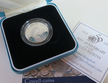 Load image into Gallery viewer, UK 1995 Royal Mint United Nations 50th Aniv £2 Two Pound Silver Proof Coin Box/C
