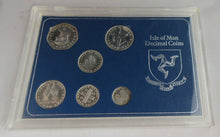 Load image into Gallery viewer, 1975 ISLE OF MAN DECIMAL COIN SET OF SIX COINS SILVER BU COA CLEAR CASE &amp; COVER
