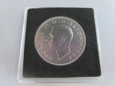 1944 GEORGE VI BARE HEAD COINAGE HALF 1/2 CROWN EF-UNC CROWNED SHIELD