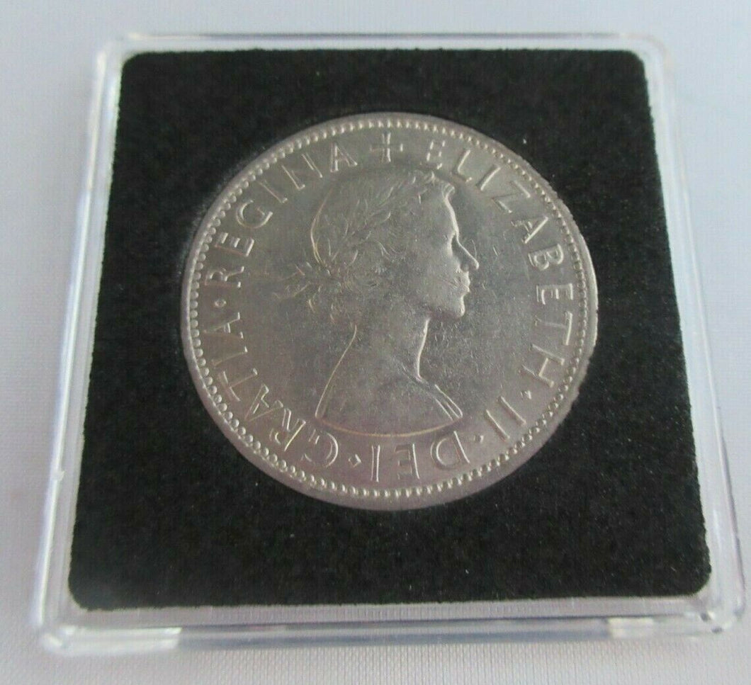 1954 QUEEN ELIZABETH II COINAGE HALF 1/2 CROWN aUNC IN QUADRANT CAPSULE