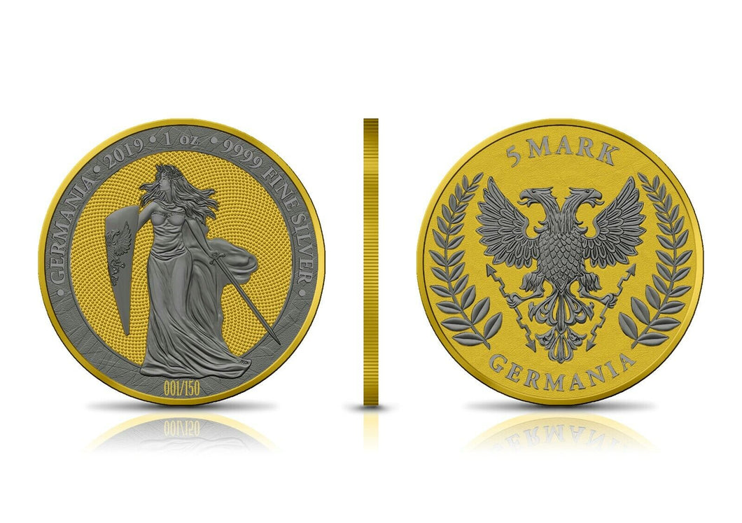 2019 Germania 5 Mark 1oz .999 fine Silver Proof Coin & Bunc Collectors editions