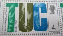 Load image into Gallery viewer, 1968 BRITISH TUC 4d BLOCK OF 8 STAMPS MNH
