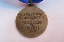 Load image into Gallery viewer, 1917 WW1 FRANCE DAY CHARITY PENDANT 28MM MEDAL LAFAYETTE WASHINGTON LAVRILLIER
