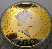 Load image into Gallery viewer, 2000 Cook Islands Queen Mother Silver Proof $5 Family Portrait Fine Gold RING
