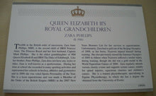 Load image into Gallery viewer, 2009 QE II&#39;S ROYAL GRANDCHILDREN - ZARA PHILLIPS STAMP COVER/ 4 MNH STAMPS/INFO
