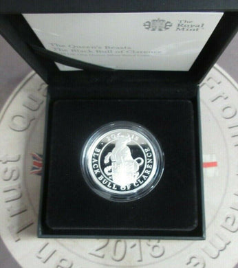 The Bull of Clarence 2018 1oz Silver Proof UK £2 Coin In Royal Mint Box + COA