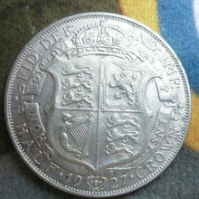 Load image into Gallery viewer, 1927 GEORGE V BARE HEAD COINAGE HALF 1/2 CROWN SPINK 4032 CROWNED SHIELD CC2
