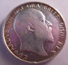 Load image into Gallery viewer, 1902 KING EDWARD VII BARE HEAD EF .925 SILVER ONE SHILLING COIN IN CLEAR FLIP
