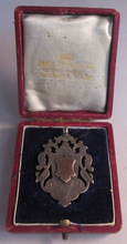 Load image into Gallery viewer, 1903 ANTIQUE FOOTBALL ASSOCIATION STERLING SILVER PENDANT IN ORIGINAL BOX
