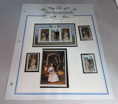 1986 QUEEN ELIZABETH II 60TH BIRTHDAY NIUE STAMPS & ALBUM SHEET