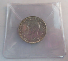 Load image into Gallery viewer, 1943 KING GEORGE VI BARE HEAD .500 SILVER aUNC ONE SHILLING COIN &amp; CLEAR FLIP E1
