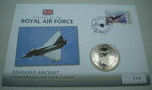 Load image into Gallery viewer, 2008 DEFENSIVE AIRCRAFT - HISTORY OF THE RAF -  PROOF 1 CROWN  COIN COVER PNC
