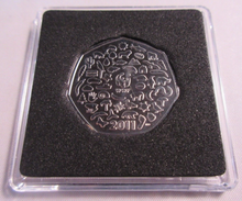 Load image into Gallery viewer, 2011 WWF QEII BUNC 50P FIFTY PENCE COIN WITH QUAD CAPSULE &amp; COA
