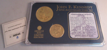 Load image into Gallery viewer, 2010 JOHN F KENNEDY 50th ANNIVERSARY COIN SET GOLD PLATED LIBERTY HALF DOLLAR

