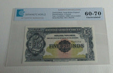 Load image into Gallery viewer, BRITAN ARMED FORCES £5 NOTE Uncirculated 1958 FIVE Pound GRADED EE1 292254
