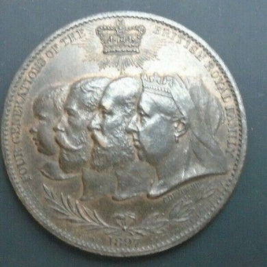 1897 Victoria Diamond Jubilee Four Generations Of The British Royal Family medal